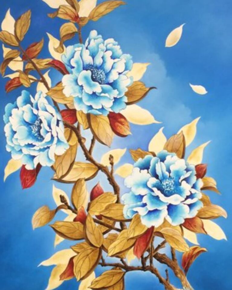 pivoines bleu