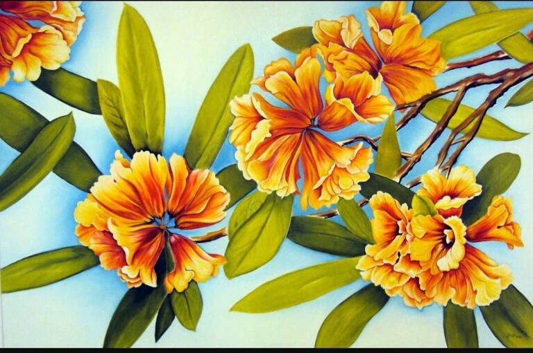 dessin fleurs exotique