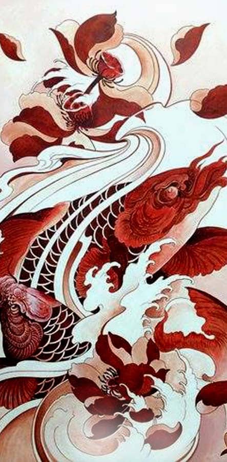 dessin carpe koi