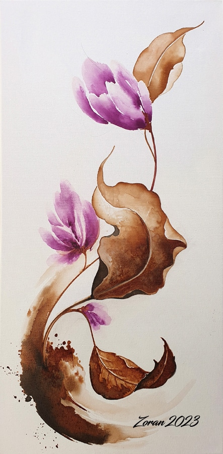 dessin feuilles et fleurs